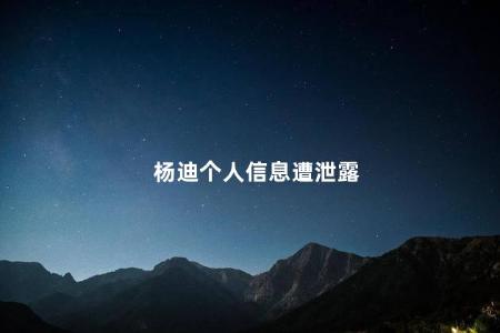 杨迪个人信息遭泄露