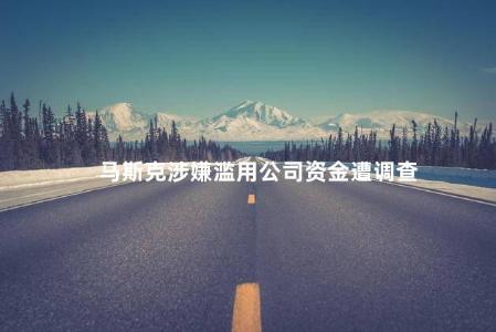 马斯克涉嫌滥用公司资金遭调查