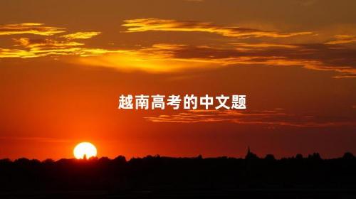 越南高考的中文题