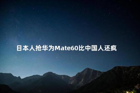 日本人抢华为Mate60比中国人还疯