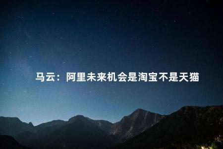 马云：阿里未来机会是淘宝不是天猫