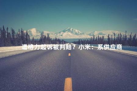 遭格力起诉被判赔？小米：系供应商