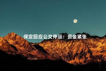 保定回应公交停运：资金紧张