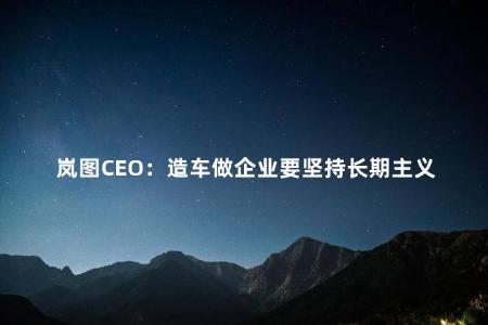 岚图CEO：造车做企业要坚持长期主义