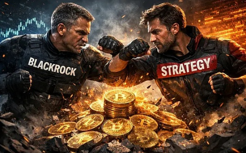 贝莱德与Strategy:比特币积累竞赛的巅峰对决