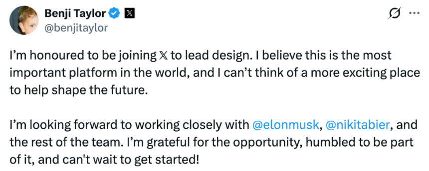 从Aave到X：设计天才Benji Taylor，何以被马斯克看中？