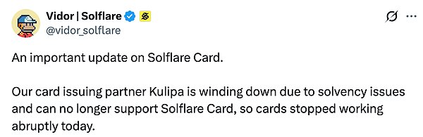 稳定币发卡商 Kulipa 一夜停摆 倒在年增 230% 的加密卡赛道里