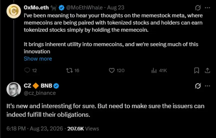 CZ关注Robinhood CEO， CASHCAT新高，如何理解当下的链上行情